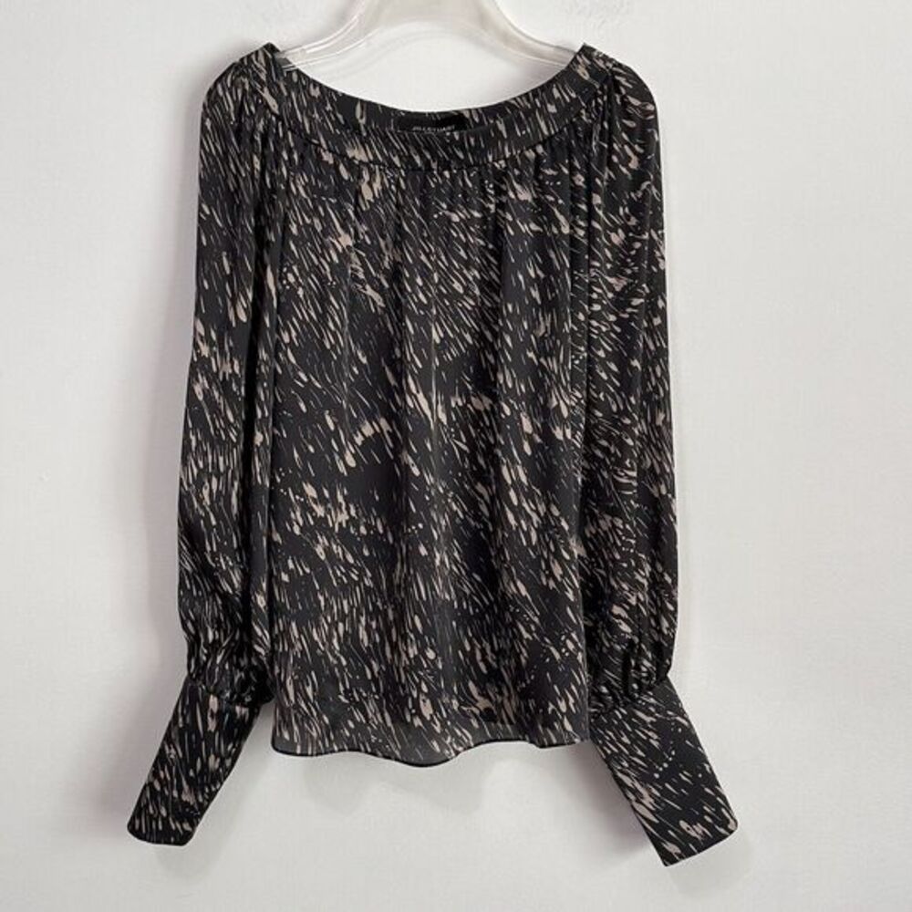 Jill Stuart Silk Top Blouse Shell 4 Boat Neck Long Sleeve Party Cocktail‎ Dinner